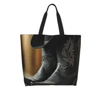 Borsa Tote Donna Cowboy Black Hat Western Boots Classico Borsa Università Donna Resistente Tote Bag Per Tutti I Giorni Università Lavoro