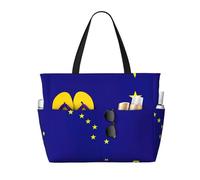Borsa tote extra large da donna con bandiera dello stato dell'Alaska, borsa da spiaggia pieghevole con tasca, borsa da weekend, borsa da viaggio per la notte