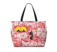 Borsa tote extra large Flamingo per donna, borsa da spiaggia pieghevole con tasca, borsa da weekend, borsa da viaggio per la notte