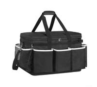 Borsa tote extra large in poliestere con fondo rigido e scomparti multipli, organizer versatile per prodotti per la pulizia e borsa per la pulizia dell'auto per la casa,