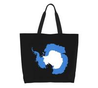 Borsa Tote Flag Map Of Antarctica Borsa A Spalla Grande Capacità Personalizzata Borsone Da Viaggio, Per Scuola, Yoga, Lavoro, 50x40cm