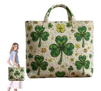 Borsa tote floreale, borsa a tracolla trapuntata patchwork per donne, uso quotidiano, borsa di medie dimensioni, grande capacità, design ispessito, borsa per la spesa ecologica riutilizzabile borsa