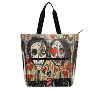 Borsa tote gotica nera per bambini per ragazzi ragazze adulti borse impermeabili borsa della spesa con cerniera per scuola lavoro viaggi arcobaleno