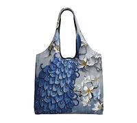 Borsa tote grande Borsa della spesa grande con bellissimo pavone per lo shopping da lavoro sulla spiaggia
