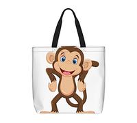 Borsa tote grande Borsa della spesa grande scimmia carina per la spesa da lavoro sulla spiaggia