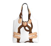 Borsa tote grande Borsa della spesa grande scimmia carina per la spesa da lavoro sulla spiaggia