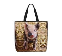 Borsa tote grande Borsa per la spesa grande con maiale carino per fare shopping sulla spiaggia da lavoro