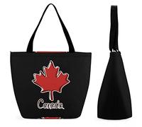 Borsa tote grande riutilizzabile per la spesa con stampa personalizzata Canada Maple Leave per donna