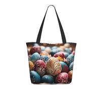 Borsa Tote Happy Easter Grande Borsa A Tracolla In Tela Personalizzata Casuale Borsone Da Viaggio, Per Yoga, Quotidiano Vita, Scuola, 50x40cm