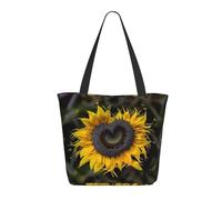 Borsa Tote Heart Shaped Sunflower Zaino Casual Borsa Grande Capacità Personalizzata Borsone Da Viaggio, Per Scuola, Lavoro, Shopping, 50x40cm