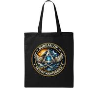 Borsa tote in cotone naturale con emblema simbolico della gestione della realtà nera