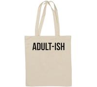 Borsa tote in cotone naturale per adulti con sensazione di quasi come un adulto, colore: bianco