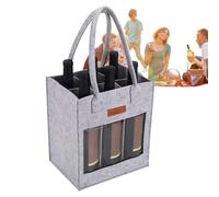 Borsa tote in feltro - Elegante scomparto trasparente per bottiglie di vino | Design chic riutilizzabile borse da viaggio per vino portatile | Borsa per bottiglie di vino per trasportare vino, birra,