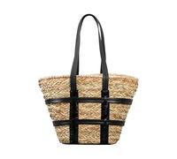 Borsa tote in paglia, borsa a tracolla intrecciata, stile spiaggia estiva, design artigianale, grande capacità, pronta da viaggio per picnic all'aperto, giornate in spiaggia e gite nel fine settimana