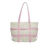Borsa tote in paglia da donna, realizzata a mano, borsa da spiaggia grande per vacanze estive e viaggi 2024