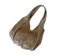 Borsa tote in pelle scamosciata for donna Solido Marrone Blu Kaki Caffè Design con apertura Spalla di grande capacità da Per Lavoro, Viaggio, Shopping(Khaki)