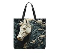 Borsa tote in pelle, stampa con motivo di cavallo, borsa da donna in pelle alla moda borsa in pelle resistente borsa in pelle elegante, borse in pelle, 39x39cm
