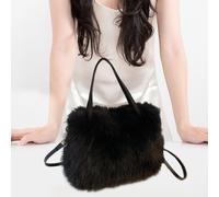 Borsa tote in peluche per donna, morbida pochette, borsa alla moda per lo