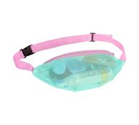 Borsa tote in rete, borsa da spiaggia regolabile, traspirante, per viaggi, picnic, spiaggia, nuoto, vacanze, leggera borsa a tracolla in rete per vacanze al mare P, Nastro verde e rosa, Refer to