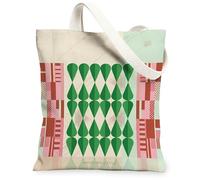 Borsa tote in tela a goccia per donne, moderna contemporanea geometrica a righe nessuno verde lavabile riutilizzabile borsa tote idea, Verde scuro, 13x15 Inch