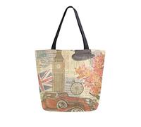Borsa tote in tela Anatty da donna, borsa a tracolla grande casual vintage britannica nel Regno Unito Londra Big Ben Borse per la spesa Borse per la spesa