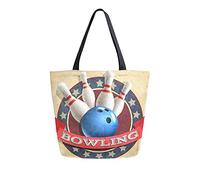 Borsa tote in tela Anatty da donna, modello di palla sportiva da bowling Borsa a tracolla grande casual Borsa per la spesa Borse per la spesa