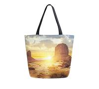 Borsa tote in tela Anatty da donna, Sunset At Monument Valley Borsa a tracolla grande casual Borsa per la spesa Borse per la spesa