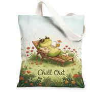 Borsa tote in tela anfibia da donna, sedia estiva rilassata, cocktail, verde estivo, lavabile, riutilizzabile, per tutti i giorni, idea per viaggi, lavoro, shopping, libreria, 33 x 38 cm