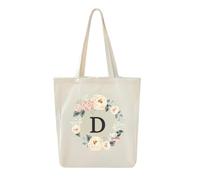 Borsa tote in tela, borsa regalo personalizzata con lettere dalla A alla Z, borsa per la spesa ecologica riutilizzabile, borsa regalo, adatta per matrimoni, compleanni, eventi, feste, vacanze al mare.