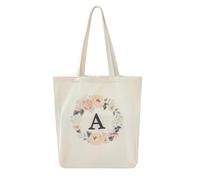 Borsa tote in tela, borsa regalo personalizzata con lettere dalla A alla Z, borsa per la spesa ecologica riutilizzabile, borsa regalo, adatta per matrimoni, compleanni, eventi, feste, vacanze al mare.