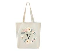 Borsa tote in tela, borsa regalo personalizzata con lettere dalla A alla Z, borsa per la spesa ecologica riutilizzabile, borsa regalo, adatta per matrimoni, compleanni, eventi, feste, vacanze al mare.