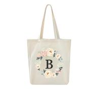 Borsa tote in tela, borsa regalo personalizzata con lettere dalla A alla Z, borsa per la spesa ecologica riutilizzabile, borsa regalo, adatta per matrimoni, compleanni, eventi, feste, vacanze al mare.