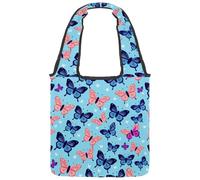 Borsa tote in tela colorata con teschi del giorno dei morti, motivo scarabocchiare, borsa media per libri, riutilizzabile, per donne, insegnanti, infermiere, Multicolore 09, 14.1x14.9in/36x38cm