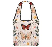 Borsa tote in tela colorata con teschi del giorno dei morti, motivo scarabocchiare, borsa media per libri, riutilizzabile, per donne, insegnanti, infermiere, Multicolore 07, 14.1x14.9in/36x38cm
