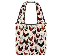 Borsa tote in tela colorata con teschi del giorno dei morti, motivo scarabocchiare, borsa media per libri, riutilizzabile, per donne, insegnanti, infermiere, Multicolore 05, 14.1x14.9in/36x38cm