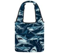 Borsa tote in tela colorata con teschi del giorno dei morti, motivo scarabocchiare, borsa media per libri, riutilizzabile, per donne, insegnanti, infermiere, Multicolore 06, 14.1x14.9in/36x38cm