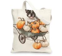 Borsa tote in tela con adorabile illustrazione di cuccioli, borsa per la spesa riutilizzabile, simpatica, leggera, lavabile, tracolla in tela per palestra, viaggi, spiaggia, picnic, 33 x 38 cm