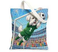 Borsa tote in tela con cane Bichon Frise 2026 per lo shopping, 33 x 38 cm, borsa riutilizzabile con stampa della spesa per donne, pittura estetica da spiaggia sportiva, decorazione regalo