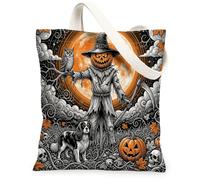 Borsa tote in tela con cane Cavalier King Charles Spaniel per lo shopping, 33 x 38 cm, borsa della spesa riutilizzabile per donne, gufo, lavoro, viaggi, pittura, regalo, decorazione