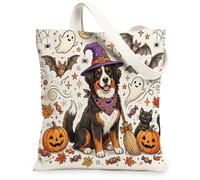 Borsa tote in tela con cane da montagna del Bernese per lo shopping, 33 x 38 cm, simpatica borsa della spesa riutilizzabile per donne, fantasmi da viaggio, decorazione regalo