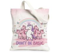 Borsa tote in tela con cavallo magico per donne, giocosa fantasiosa farfalla arcobaleno N/A pesca lavabile riutilizzabile borsa tote bag idee per viaggi all'aperto giornata lavorativa lettura 33 x 38