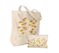 Borsa tote in tela con custodia per il trucco, borse per cosmetici feste,