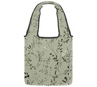 Borsa tote in tela con fiori bianchi e oca e camomilla, da donna, taglia media, riutilizzabile, lavabile ed ecologica, Multicolore 05, 14.1x14.9in/36x38cm