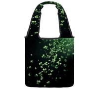 Borsa tote in tela con fiori bianchi e oca e camomilla, da donna, taglia media, riutilizzabile, lavabile ed ecologica, Multicolore 06, 14.1x14.9in/36x38cm