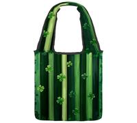Borsa tote in tela con fiori bianchi e oca e camomilla, da donna, taglia media, riutilizzabile, lavabile ed ecologica, Multicolore 07, 14.1x14.9in/36x38cm