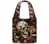 Borsa tote in tela con fiori di camomilla bianca acquerello, da donna, misura media, riutilizzabile, lavabile ed ecologica, Multicolore 05, 14.1x14.9in/36x38cm