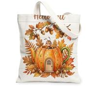 Borsa tote in tela con formiche autunnali e insetti per lo shopping, 33 x 38 cm, simpatica borsa della spesa riutilizzabile per le vacanze, borsa della spesa per donne, lavoro autunnale, viaggi