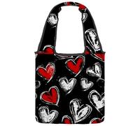 Borsa tote in tela con motivo a ferro di cavallo occidentale senza cuciture, per donne, riutilizzabile, borsa di stoffa per la spesa con manico largo, Multicolore 09, 14.1x14.9in/36x38cm