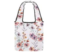 Borsa tote in tela con motivo acquerello con delfini, meduse e stelle marine, borsa media per libri, riutilizzabile, per donne, insegnanti, infermiere, Multicolore 06, 14.1x14.9in/36x38cm