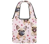 Borsa tote in tela con motivo di tucano e foglie, misura media, riutilizzabile, per donne, insegnanti, infermiere, Multicolore 08, 14.1x14.9in/36x38cm